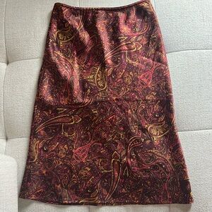 Closing closet ⭐️  A-line Midi Skirt / Dark red Burgundy Satin Long Skirt